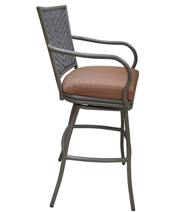 Charlton Home® Cutlip Metal Outdoor Stool with Cushion Wayfair
